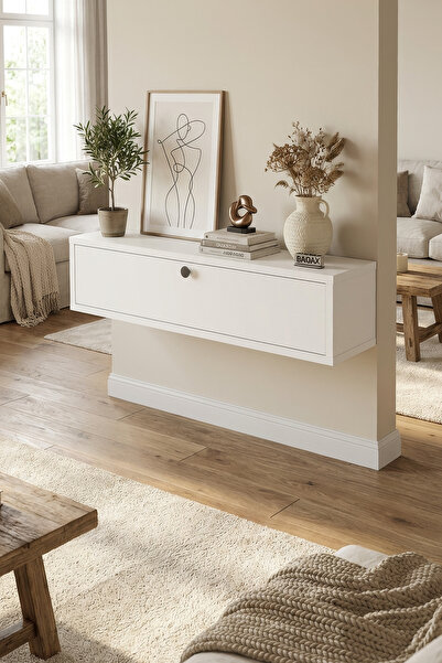 BAGAX Tek Kapaklı Modern Dresuar Antre Hol Dekoratif Dresuar Mobilya 80 CM