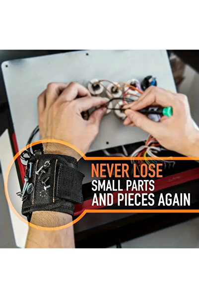 MaffStuff Magnetic bracelet with 15 neodymium magnets for screws, nails and dowels, adjustable