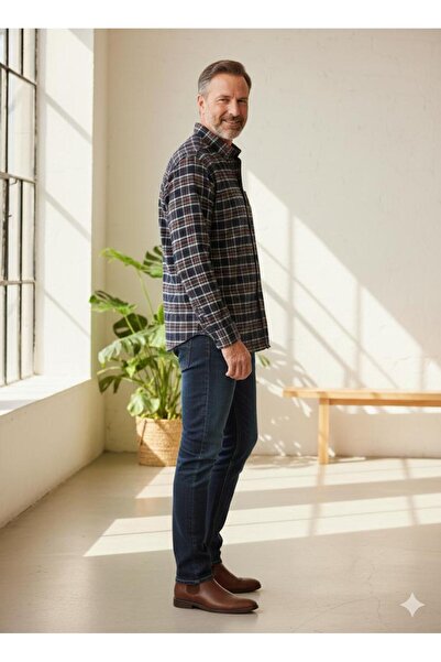 ALBERTO MALDİNİ Classic Single Pocket Wool Dad Shirt