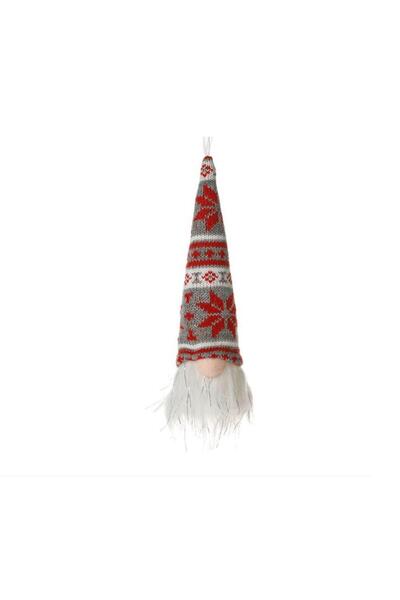 ÇIRPAN EV Red Gray Christmas Lighted Dwarf Decoration 19cm