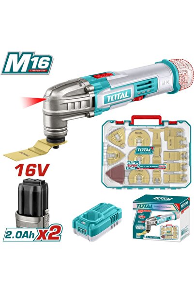 TOTAL 16v Çok Amaçlı Kesi Ve Aksesuar Seti Lİ-ON Çift Akülü TOSLI241299E