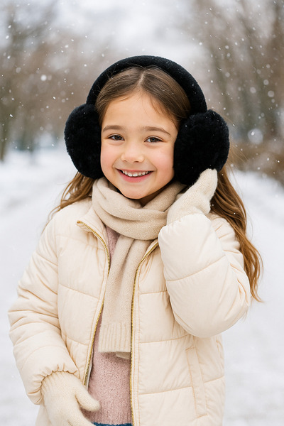 Luminos Butik Black Children's Imported Foldable Plush Headphones Klk02