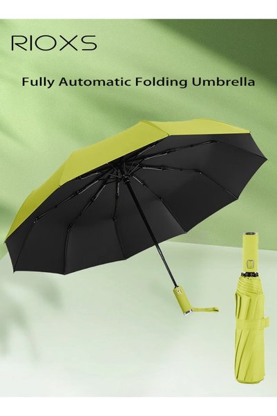 RIOXS Compact Travel Umbrella with Automatic Open/Close Handle and UV Protect...