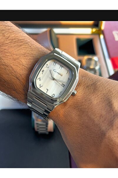 catera Limited-time offer: Men's stainless steel watches, silver case, white and silver dial, navy blue dial, Arabic numerals