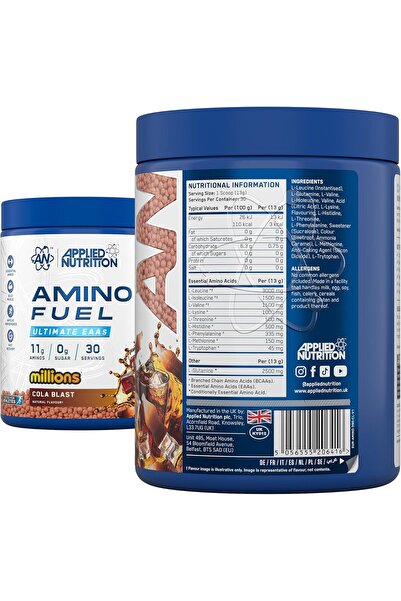 applied nutrition Amino Fuel EAA, Cola Blast, 30 Servings, 11g of Aminos Per Serving
