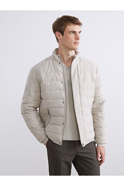 LC Waikiki Slim Fit Stand Collar Suede Men's Coat