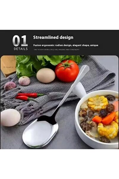 Doori 1 Piece Stainless Steel Serving Spoon Presentation Spoon Salad Spoon Sauce Spoon Rice Spoon