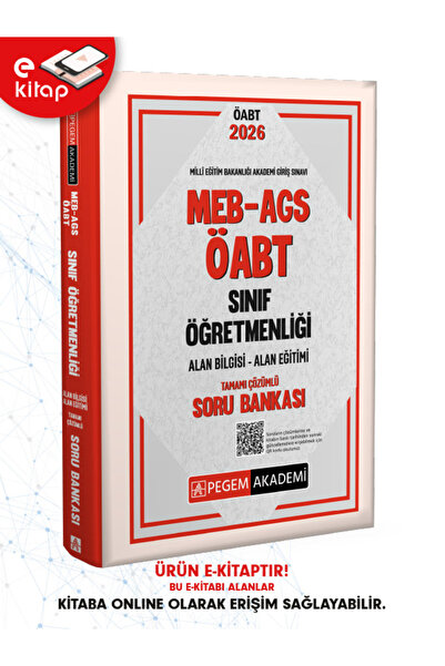 Pegem Akademi 2026 MEB-AGS ÖABT Sınıf Öğretmenliği Tamamı Çözümlü E-Soru Bankası
