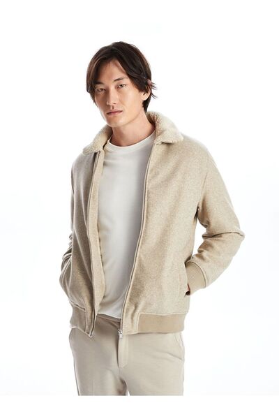 LC Waikiki Standard Shape Shirt Collar Men's Stamp Coat