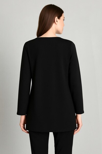 Seamoda Plus Size Glitter Lace Accessory Evening Dress Knitted Jacket-Black