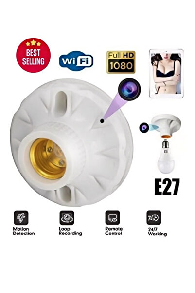 Electronic SPY Lamp Base Camera 1080P – Night Vision, Motion Alert for Textile Stall Safety (Fabric)