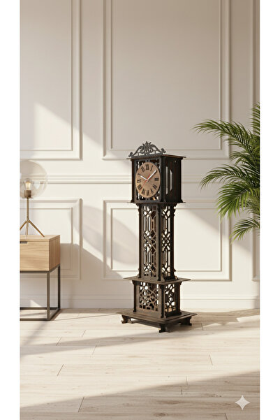 HDF Kişiye Özel İsim Yazılı Ahşap Büyük Boy Yer Saati Modern Salon&Ofis Dekor...