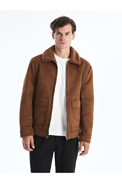 LC Waikiki Standard Shape Shirt Collar Suede Men's Coat