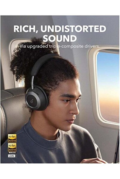 Soundcore Space One Pro by Anker Adaptive ANC Headphones, Foldable, 60H, LDAC - Black