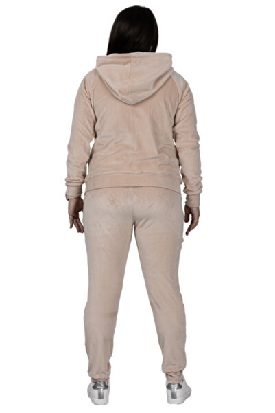 cosma - Women's tracksuit, velour, zipper, beige