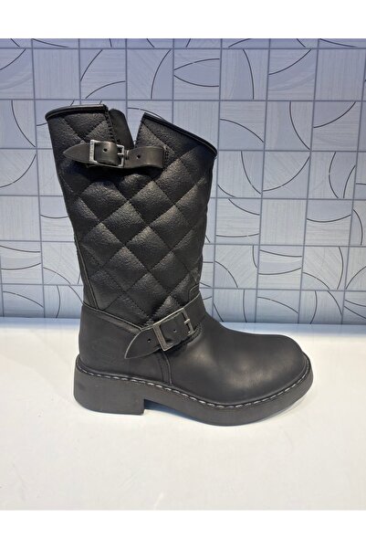 Riccardo Colli Harley Unisex Чорні шкіряні чоботи Короткі чоботи