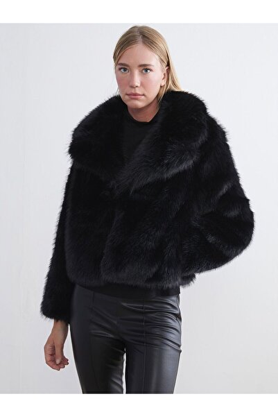 LC Waikiki Lcwaikiki Classic Jacket Collar Women Faux Fur Coat