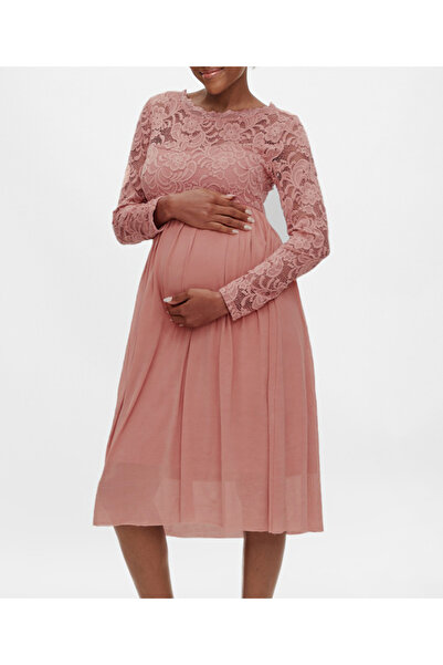 MAMALICIOUS Medium Dress, Dark Powder Pink