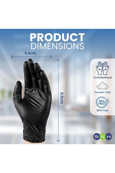 SNH Packing Disposable Vinyl Gloves 100 Units - Powder-Free, Latex-Free