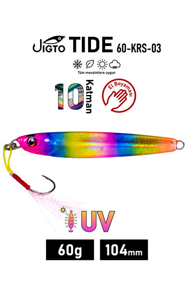 JIGTO Jig, Zoka, Suni Yem, UV Metal Jig, 60Gr 10cm Tide 60-KRS-03