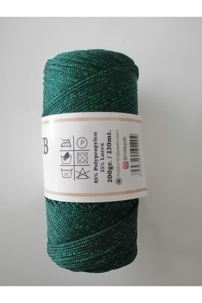 hobby club Блестящ макраме шнур, смарагдово зелен