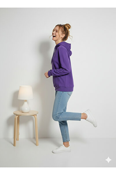 ribana Unisex 3 Thread Cotton Regular Fit Comfortable Fit Hooded Zippered Thick Cardigan with Fleece Inside Fleece-Lined