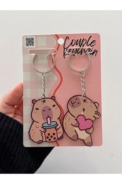 Planet Butik Capybara Love 2-Pack Keychain