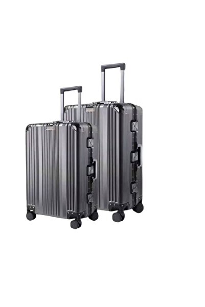 NKX Stylish Hard Shell Aluminum Trolley Suitcase with Four Spinner Wheels Size 20*24 Inchs 2 Pieces Set
