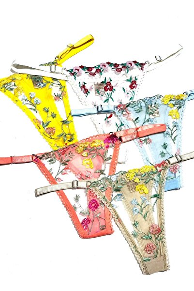 mendoza store Ρυθμιζόμενο εσώρουχο με δαντέλα με λουλούδια 5 τμχ