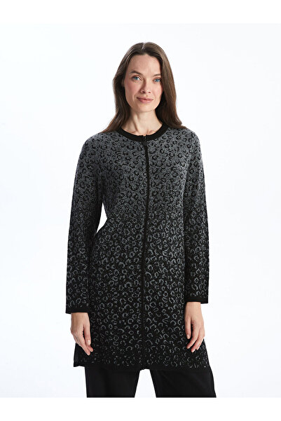 LC Waikiki Vizyon New Season Crew Neck Patterned Women's Knitwear Cardigan