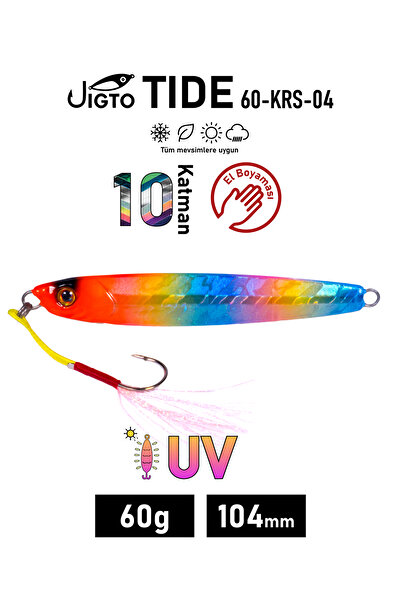 JIGTO Jig, Zoka, Suni Yem, UV Metal Jig, 60Gr 10cm Tide 60-KRS-04