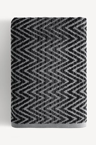 Cherx Zyon Yarn Dyed 2-Piece Bath Towel Set Anthracite 76X150