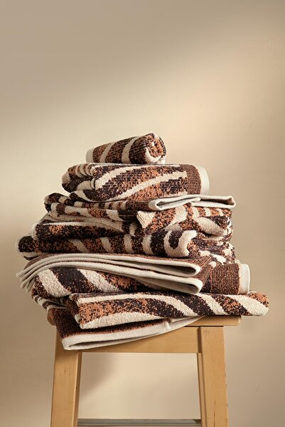 Cherx Pluma Yarn Dyed 2-Piece Bath Towel Set Caramel 76X150