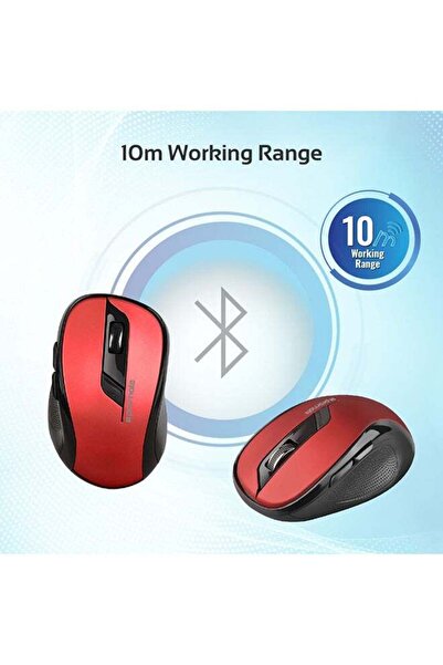 Promate Clix-7 Wireless Optical Mouse with USB Nano Receiver (Red/Black)