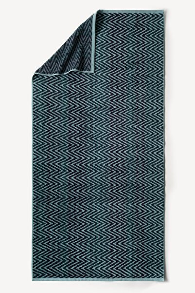 Cherx Zyon Yarn Dyed 2-Piece Bath Towel Set Petrol 76X150