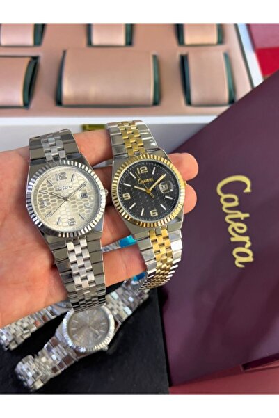 catera Limited-time offer: Men's watches with a steel strap, silver color, white dial, and two-tone black dial.