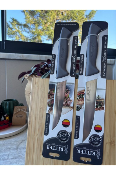 Solingen Doğrama Bıçağı 2'li Gri Günlük Genel Kullanım Bıçağı