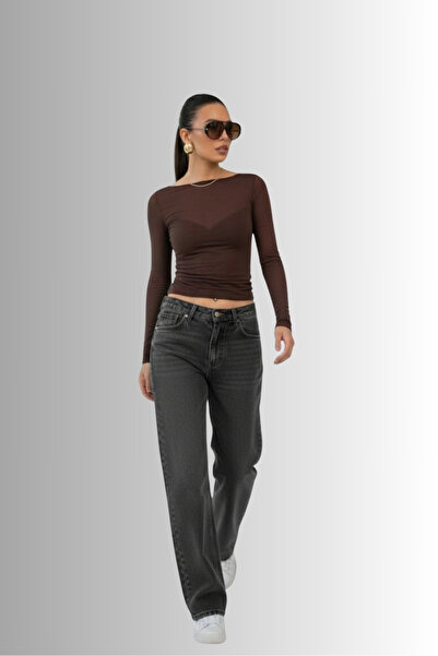 Windy Island Transparent Boat Neck Blouse