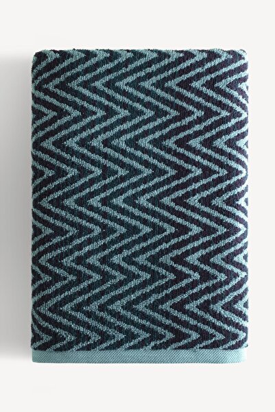 Cherx Zyon Yarn Dyed 2-Piece Bath Towel Set Petrol 76X150