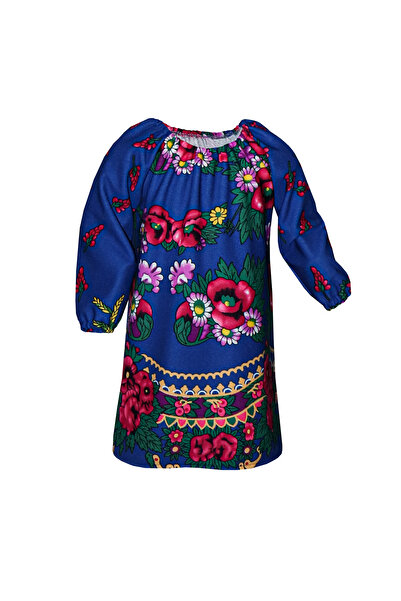 Atelier Anca Socolovschi Mother/daughter set blue dresses with floral print