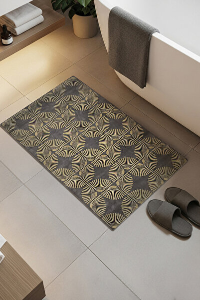 Etnik Dekor Antique Striped Digital Print 2-Piece Bath Mat Set