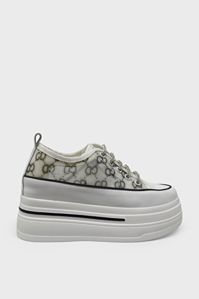 Guja Women's Summer High Sole Sneakers White Gray Blg23Y345-11