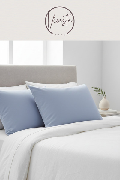 Vivesta Home Set of 2 Pillowcases with Covers 50×70 cm – Durable, Soft Texture, Hotel Quality