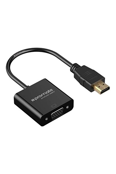 Promate كابل محول HDMI إلى VGA بدقة 1080 بكسل من ذكر إلى أنثى - Prolink-H2V أسود