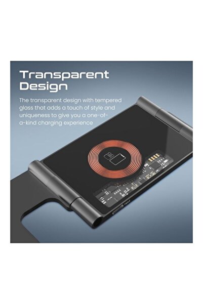 Promate قاعدة شحن AuraFold-Trio 3 في 1 قابلة للطي ومتوافقة مع MagSafe (أسود)