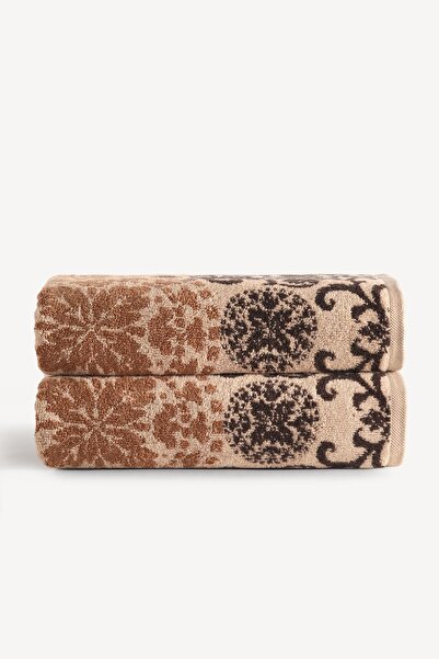 Cherx Matilda Yarn Dyed 2-Piece Bath Towel Set Caramel 76X150