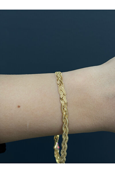 Has Kuyumcum 14 Ayar Altın Örgü Bileklik