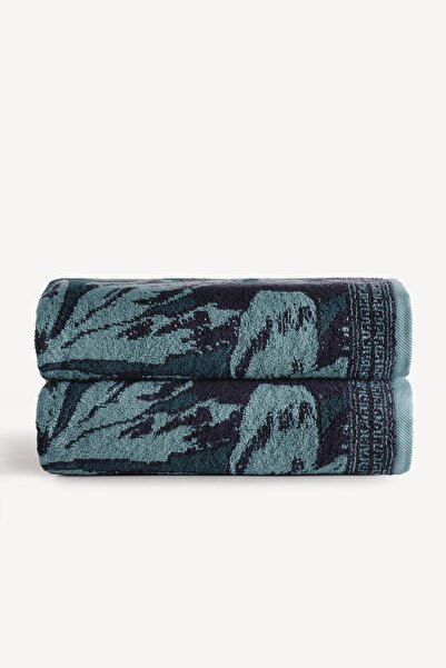 Cherx Caressa Фарбована нитка 2-х комплект рушників для ванної кімнати Нафта 76x150