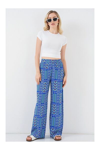 LC Waikiki Women's Patterned Viscose Trousers 6749 - Saks