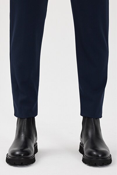 Terziayhan Μαύρες δερμάτινες μπότες χωρίς κορδόνια